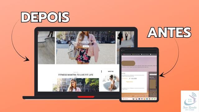 template blogger antes depois